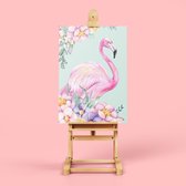 Premium Paintings - Schilderen op nummer - Flamingo - Dieren - 40x50 cm - Met frame - Inclusief tools - Paint by number - Volwassenen - Kinderen
