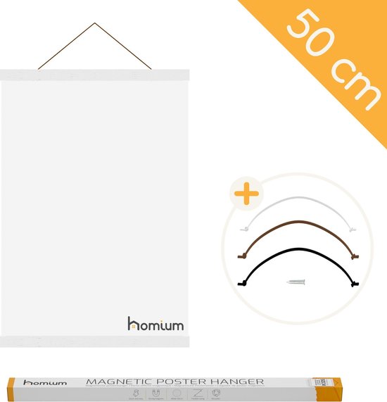 Porte- affiche Homium 50 cm - Bois - Wit - Système de Homium magnétique