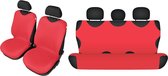 Rode stoelhoezen voor bestuurder, passagier en achterbank