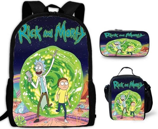 zoete smaak Zeeziekte Verst Rick and Morty Rugtas 3 set - tas - schooltas - backpack - baggage -  luggage -... | bol.com