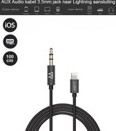 Waeyz - Lightning naar 3.5 MM Aux Audio Adapter Kabel 1 Meter - Geschikt voor iPhone 6-7-8-X-Xs-11-11Pro-12-12Pro-12Mini-13-13pro-13Max