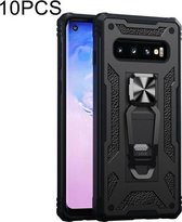 Voor Samsung Galaxy S10 10 PCS Variety Armor TPU + PC Schokbestendige magnetische beschermhoes met opvouwbare cliphouder (zwart)