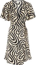 Object OBJPAPAYA S/S WRAP DRESS Zwart Dames Jurk - Maat 34