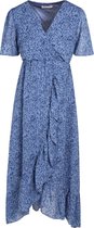 Cassis - Female - Lange jurk met reliëfborduurwerk en dierenhuideffect  - Blauw
