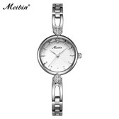 Longbo - Meibin - Dames Horloge - Zilver/Wit - Ø 27mm