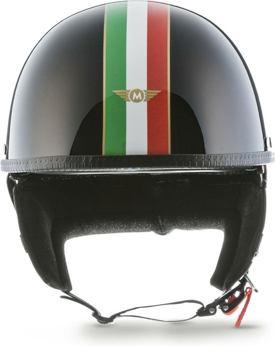 DIRERTYS Leren Motorhelm Halve Helm - Retro Pothelm Duitse Stijl Met Bril - DOT/ECE Goedgekeurd - Zwart/Brun