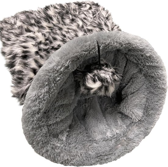 Adori Slaapzak Mila - Kattenbed - Ø30x53 cm Grijs Print