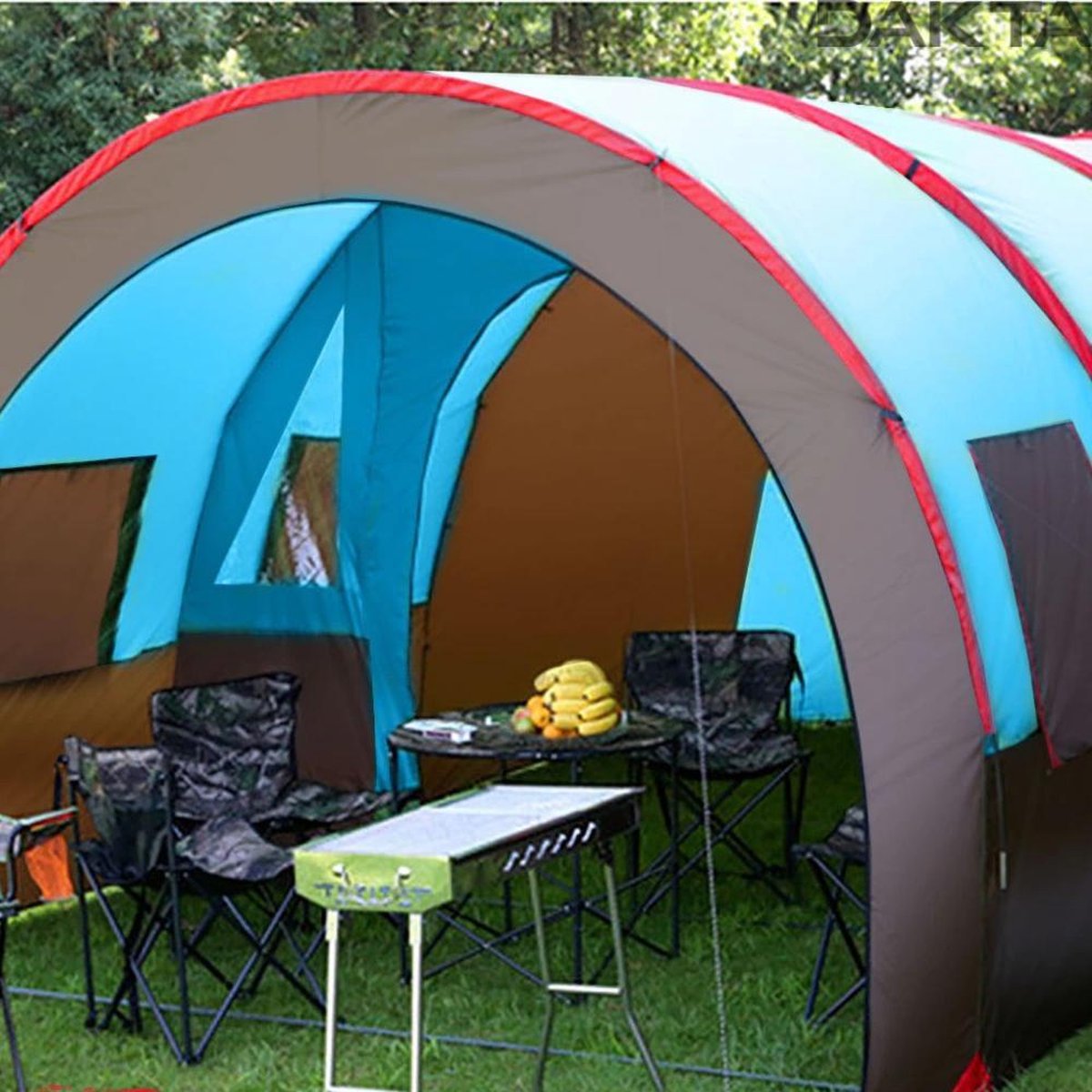 VIDAXL Tente de camping escamotable 2 personnes Bleu marine/Bleu