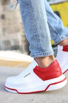 Chekich Heren Sneaker - wit - rood - schoenen - CH075 - maat 43