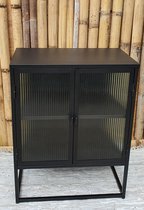Mica Decorations Kota cabinet / vitrine kast zwart L 70 x B 40 x H 90cm