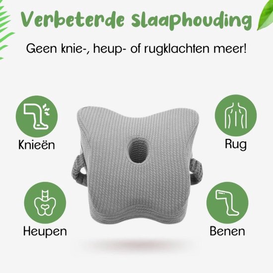 Kniekussen voor zijslapers - ischias pijnverlichting - rugpijn, beenpijn, zwangerschap, heup en gewrichtspijn - NATUMAX Memory Foam beenkussen gratis slaapmasker en oordopjes