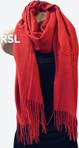 Sjaal warm effen kleur rood 180/78cm