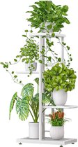 TBG™-4 Tier 5 Potplant Stand Bloempotten Rack Display Plank Woondecoratie Potting Ladder Opslag Rekken Rack voor Potplant White