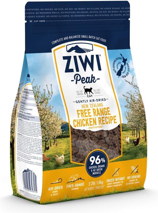 Glutenvrij kattenvoer: Ontdek nu de 17 beste Glutenvrije Kattenbrok Merken van 2024 voor een Gezond Katten Dieet! 22 Ziwi Peak Cat Gently Air-Dried Chicken 1 Kg. | 1 Kilogram