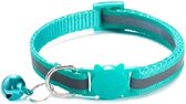 Kattenbandje met bel | Kattenhalsband| Veiligheidssluiting| Reflecterend| Verstelbaar| 17 kleuren| Mint Groen