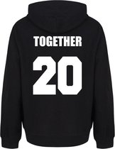 TOGETHER SINCE couple hoodies zwart (TOGETHER - maat XS) | Gepersonaliseerd met datum | Matching hoodies | Koppel hoodies