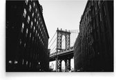 Walljar - New York - Manhattan Bridge - Zwart wit poster