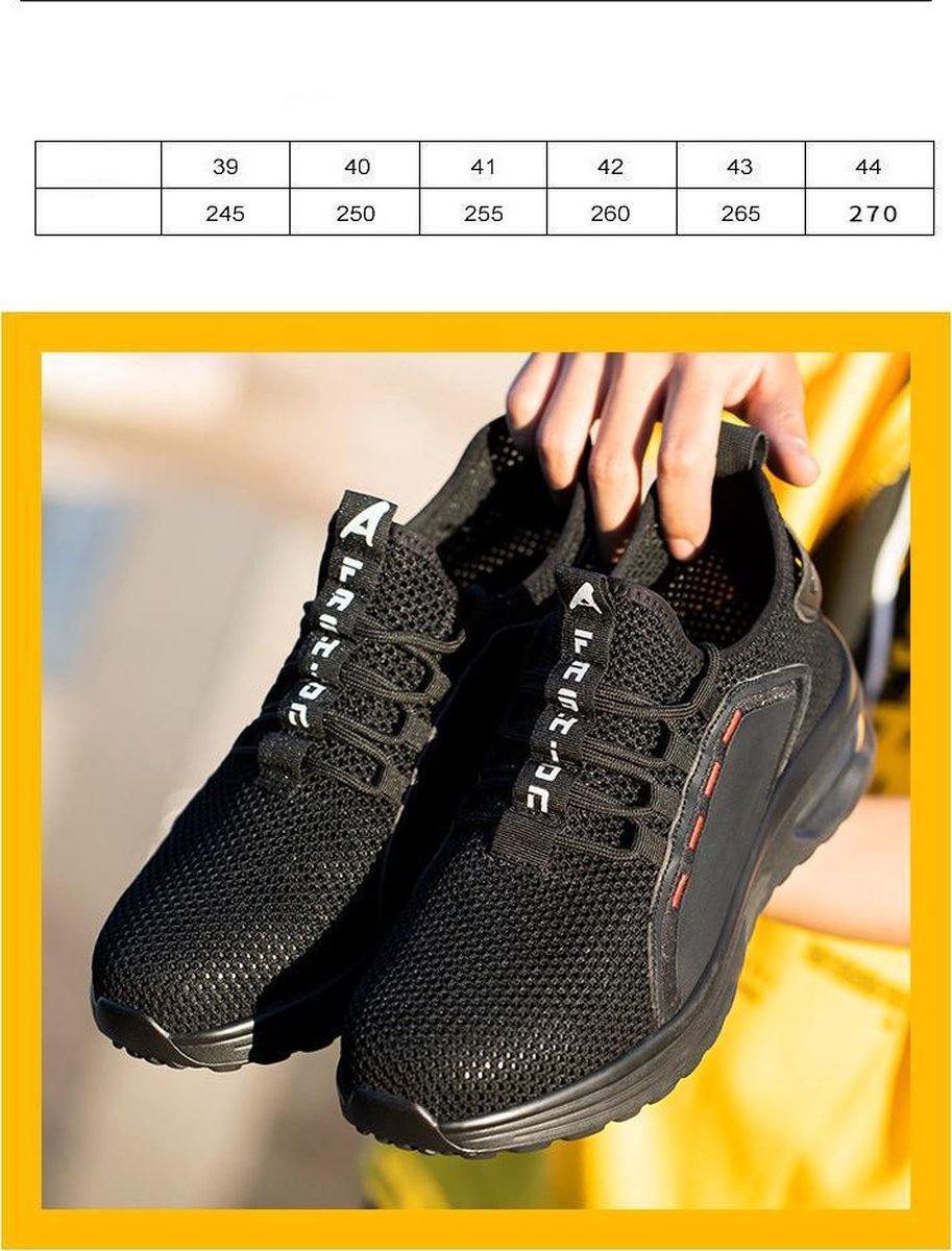 Veiligheidsschoenen Heren Werksschoenen met Stalen Neus Licht SRC Antislip Sportief Veiligheidsschoenen Saffierblauw Maat 41.5 EU