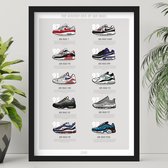 Kicks On Kanvas Poster - Nike Air Max Golden Era - 70 X 50 Cm - Multicolor