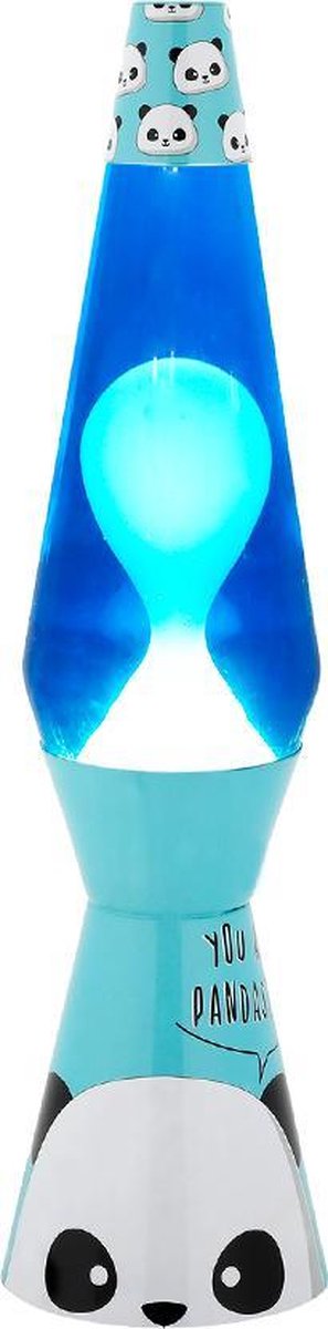 I-total Lavalamp Panda 40 X 11 Cm Glas/aluminium 25w Blauw