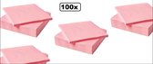 100x Servetten licht roze 2 laags - Servet diner thema feest festival party