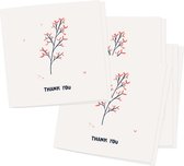 BEDANKT - Set 10 gevouwen luxe wenskaarten inclusief envelop - ansichtkaarten - bedankt - thank you - merci - dank je wel