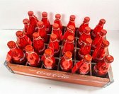 24 Metalen Jubileum Coca-Cola Flesjes In Originele Krat