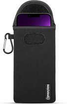 Hoesje voor iPhone 13 Pro Max, MobyDefend Neopreen Pouch Met Karabijnhaak, Insteekhoesje, Riemlus Hoesje, Zwart | GSM Hoesje / Telefoonhoesje Geschikt Voor: Apple iPhone 13 Pro Max