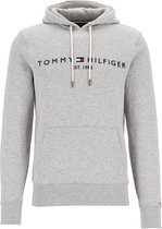 Tommy Hilfiger Core Tommy logo hoody - regular fit heren sweathoodie - grijs melange - Maat: XXL