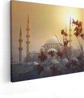 Artaza Canvas Schilderij Suleymaniye Moskee In Istanbul - 100x80 - Groot - Foto Op Canvas - Canvas Print