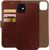 Rosso Element Uitneembaar 2-in-1 Hoesje Geschikt voor Apple iPhone 11 | Luxe Portemonnee | Back Cover | Pasjeshouder | Bruin