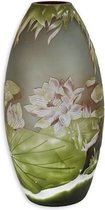 Vaas - glas - Cameo stijl - "Lelievijver" - 41cm hoog