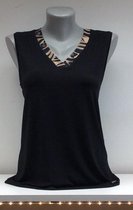 Sophia Perla-Top-Zwart/Print-Holly-maat 40