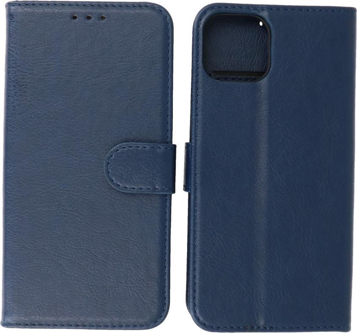 iPhone 13 Hoesje - Book Case Telefoonhoesje - Kaarthouder Portemonnee Hoesje - Wallet Case - Navy
