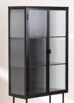 Mica Decorations Kota cabinet / vitrine kast zwart L 70 x B 40 x H 170 cm