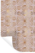 Muurstickers - Sticker Folie - Patronen - Bloemen - Goud - 40x60 cm - Plakfolie - Muurstickers Kinderkamer - Zelfklevend Behang - Zelfklevend behangpapier - Stickerfolie