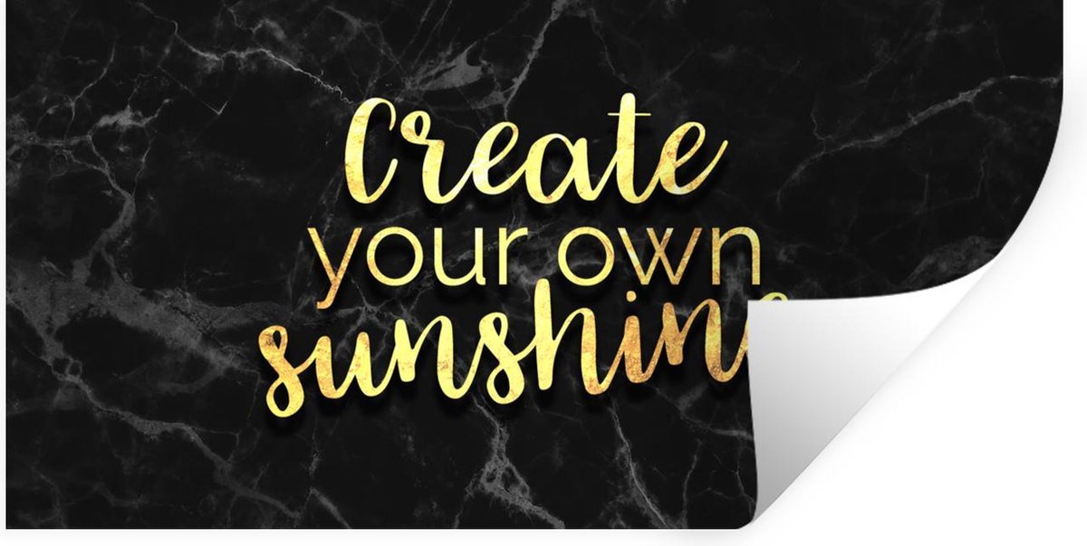 Muurstickers - Sticker Folie - Quotes - Sun - Goud - Marmer - 160x80 cm - Plakfolie - Muur