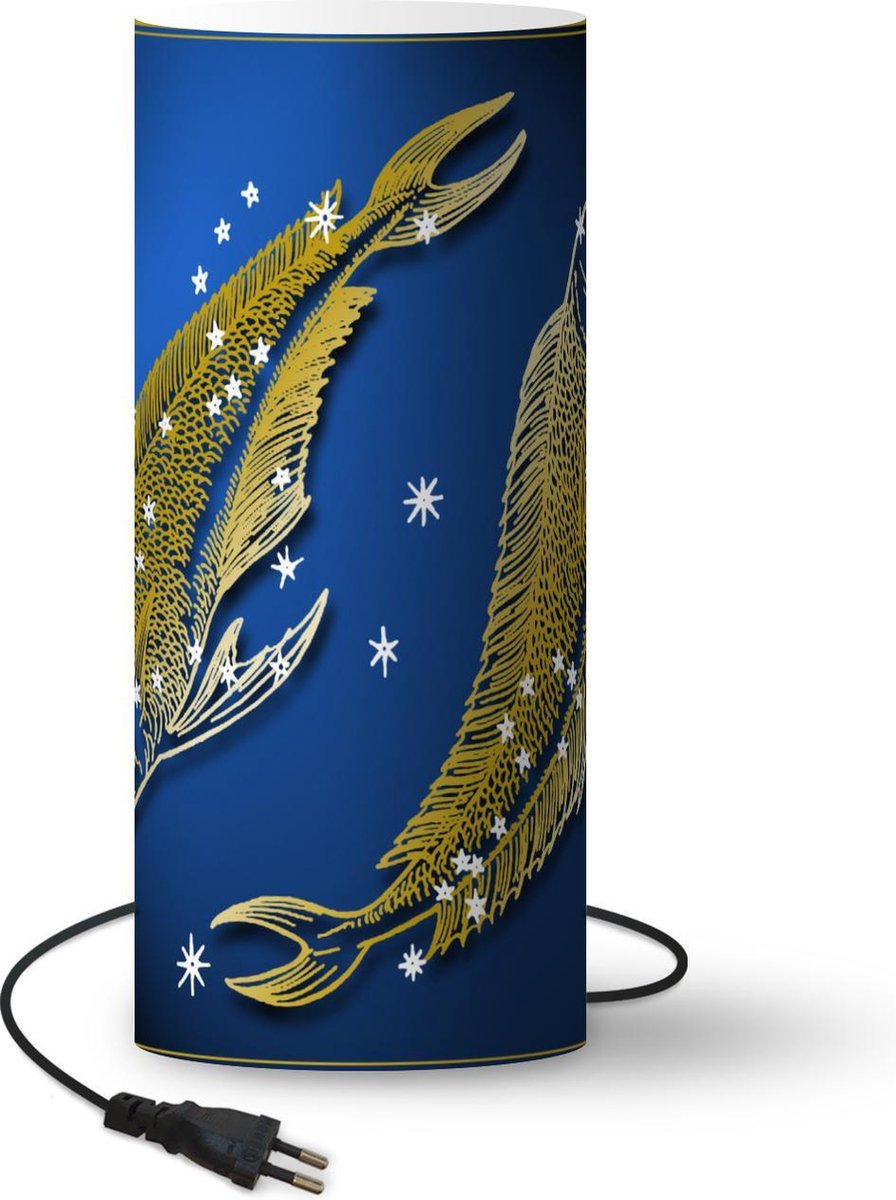 Lamp - Nachtlampje - Tafellamp slaapkamer - Sterrenbeeld - Vissen - Sterren - 70 cm hoog - Ø29.6 cm - Inclusief LED lamp
