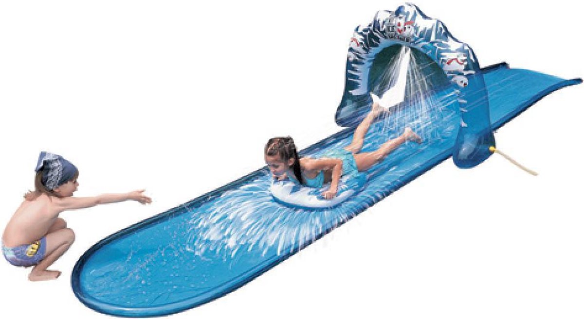 Waterglijbaan 'Icebreaker' - Sunclub - 5 meter - Blauw - Inclusief surfboard! - Stolz