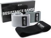 Rockerz Weerstandsbanden - Booty Band - Resistance band - Fitness elastiek - 3 Stuks met opbergzakje - Kleur: Zwart