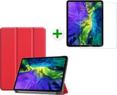 Tablet hoes geschikt voor iiPad Pro 2020- 11 inch - Tablet hoes en Screenprotector - Rood