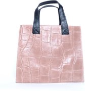 Leren Handtas Pebbles - Vierkant - Oudroze