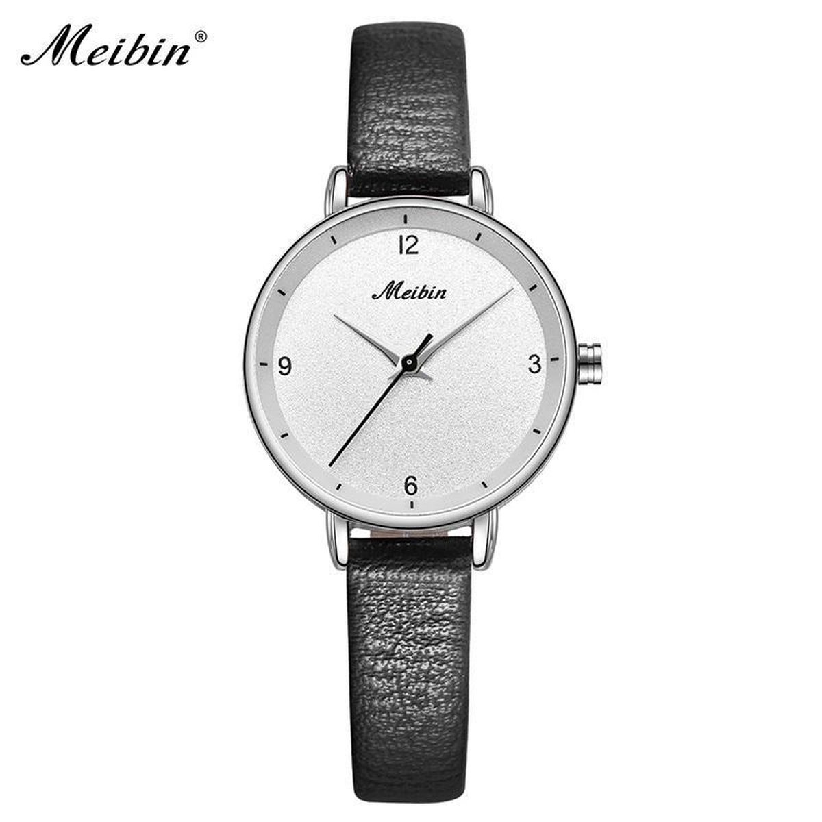 Longbo - Meibin - Dames Horloge - Zwart/Zilver - 28mm