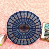 Indiaas yogakussen Mandala Saira blauw; Oosters zitkussen