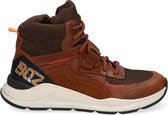 Braqeez 421982-513 Jongens Hoge Sneakers - Bruin - Leer - Veters