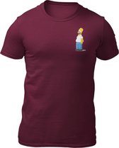 The Simpsons - Homer - Heren T-Shirt - Getailleerd - Katoen - Ronde Hals