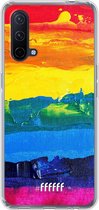 6F hoesje - geschikt voor OnePlus Nord CE 5G -  Transparant TPU Case - Rainbow Canvas #ffffff