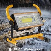 Schijnwerper 30W 50W 100W Draagbare Spotlight Schijnwerper Outdoor LED Reflector Bouwlamp Bouwlamp Oplaadbare 18650 Batterij C 100W With Battery