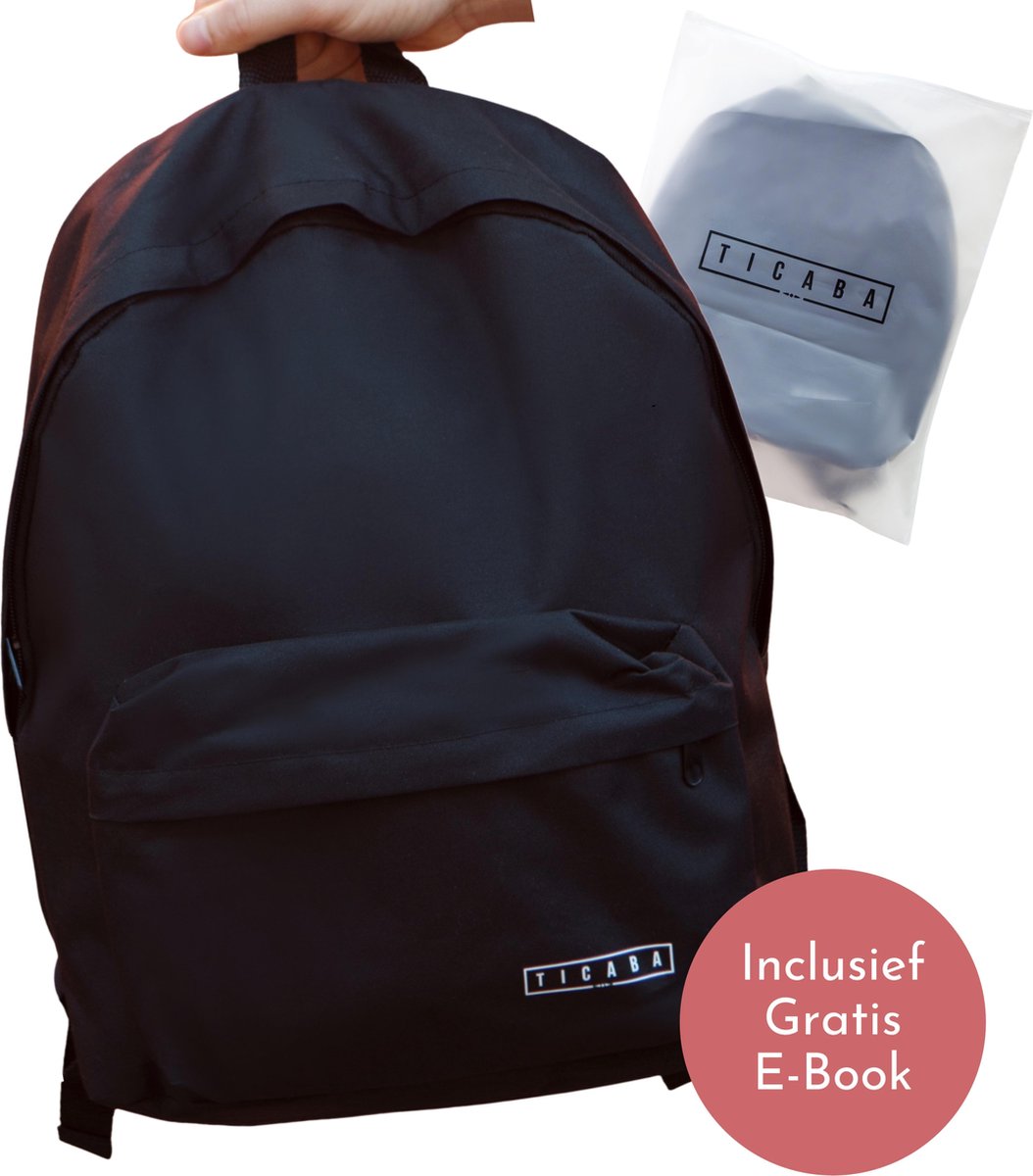 Ticaba Taylor - Rugzak voor School/Werk/Reizen - Rugtas voor Dames/Heren en Jongens/Meisjes - Backpack – Zwart