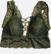 Beugelloze bralette van kant S/M 36-38 groen